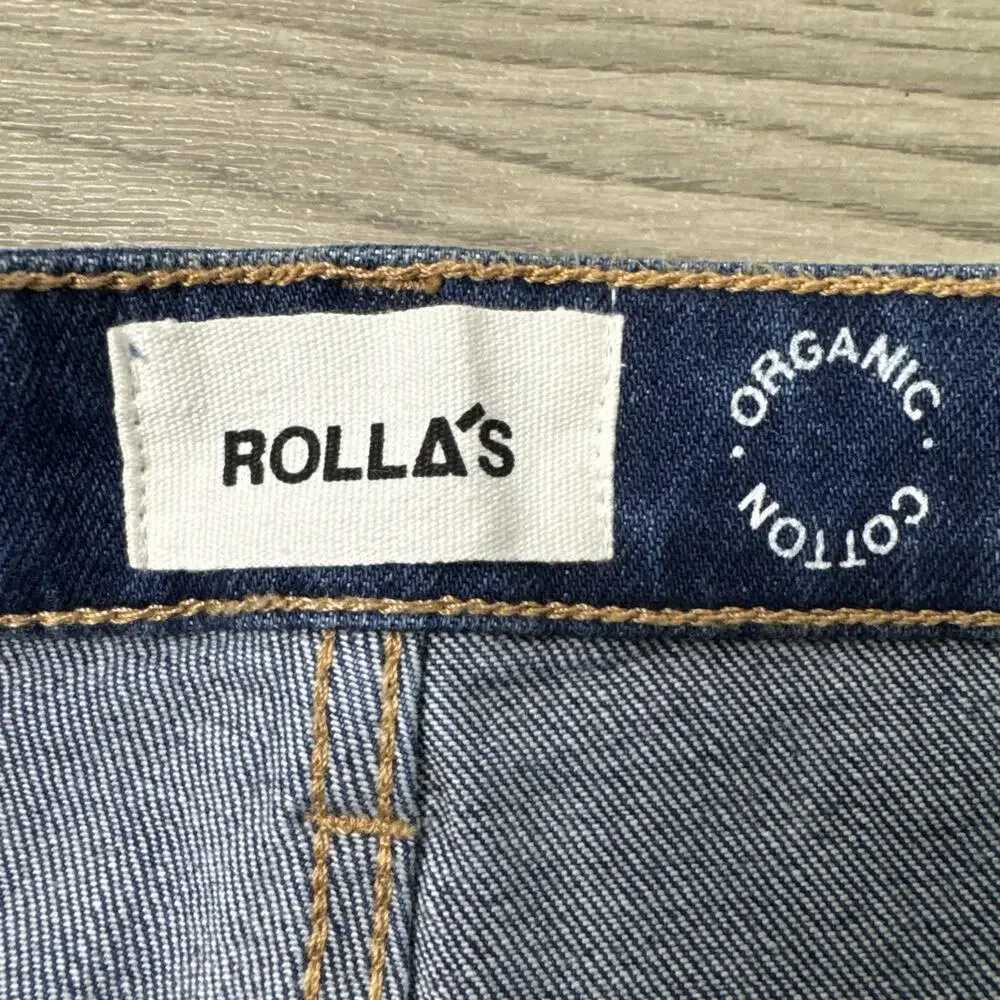 ROLLAS Dusters Bootcut Crop Denim Jeans High Rise Dark Wash sz 32 - Picture 4 of 8